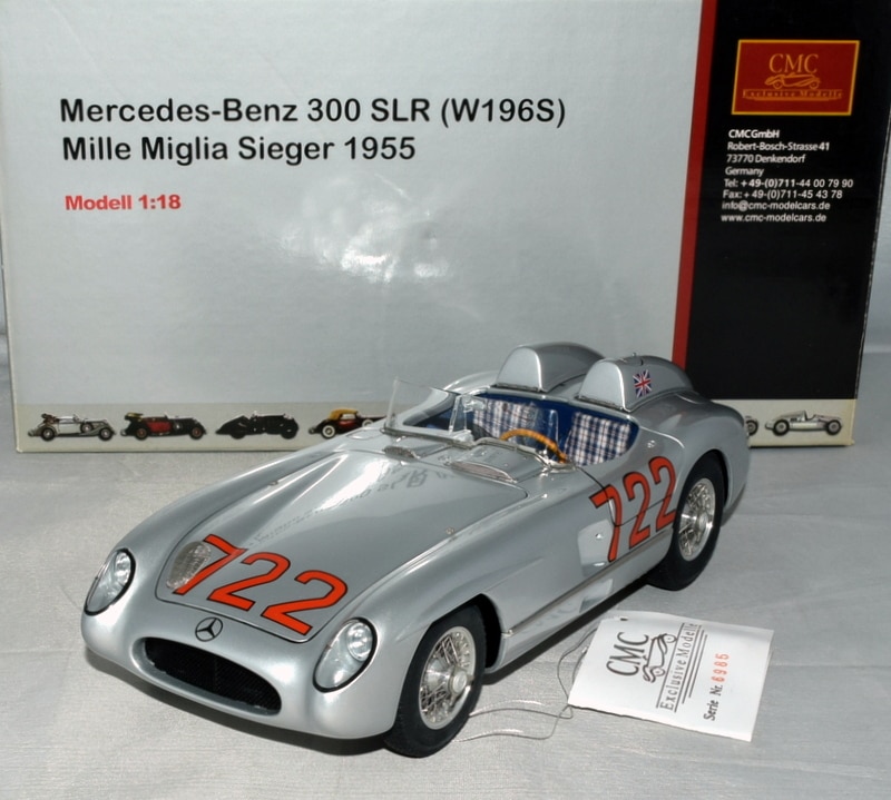 CMC 1/18 Mercedes-Benz 300 SLR Mille Miglia. 1955 #722 M066 