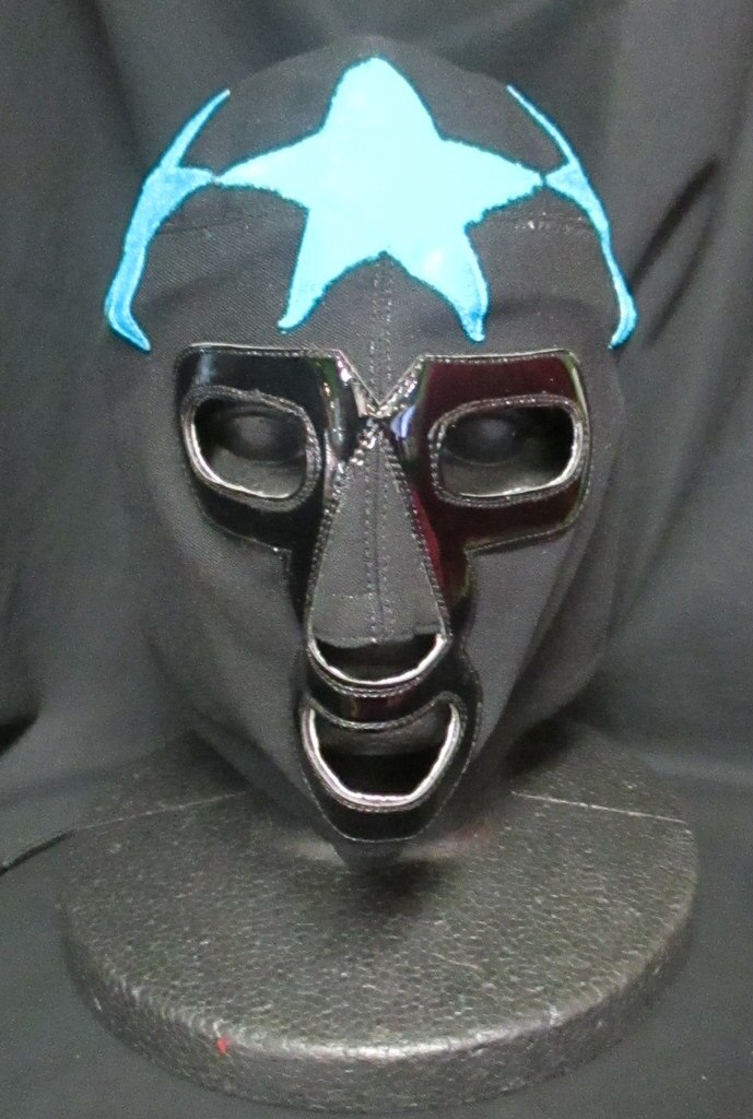 wrestling mask [masked 99 superstar (black × black edge