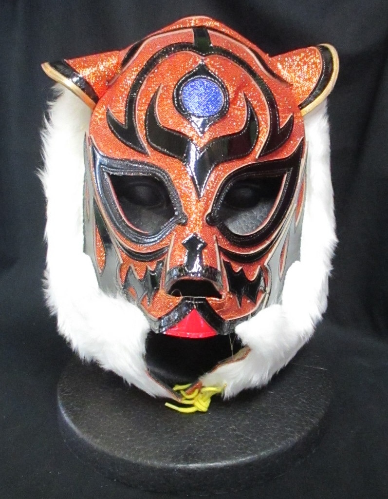 プロレスマスク ２代目タイガーマスク オレンジラメ 黒フチ Aimタグ付き まんだらけ Mandarake