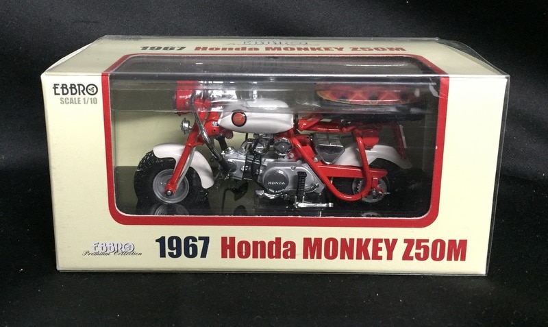 未使用EBBRO 1/10 HONDA MONKEY Z50M 1967年 Red エブロ ホンダ モンキー レッド 完成品 旧車 バイク ミニカー モデルカー オートバイ