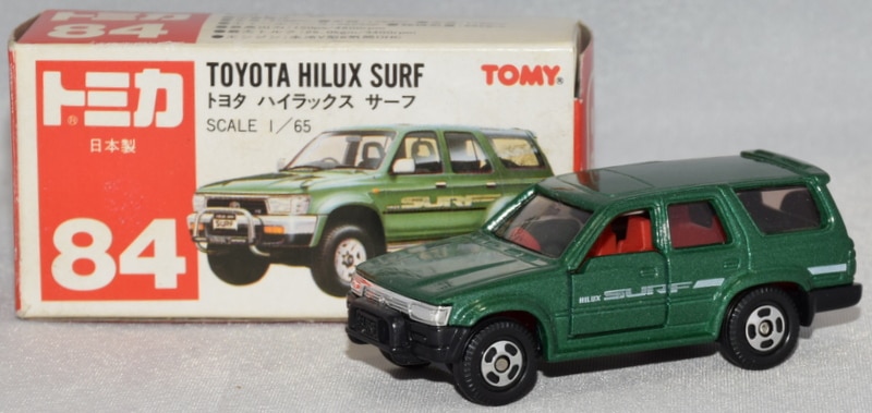 TOMY 赤箱/日本製 トミカ トヨタハイラックスサーフ/緑メタリック 84