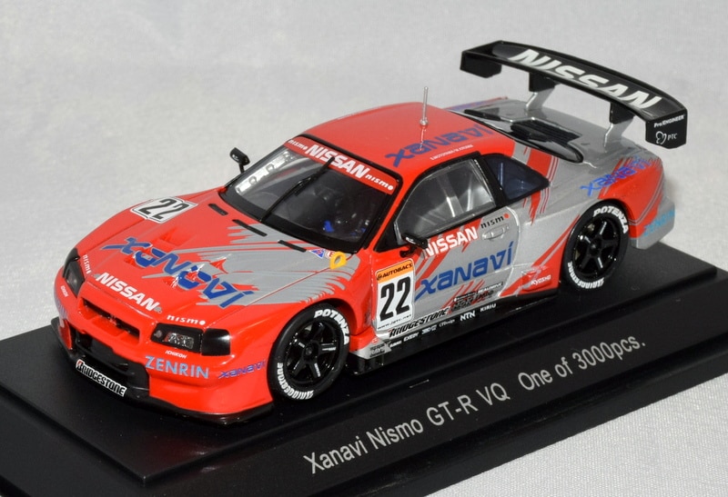 MMP 1/43 EBBRO JGTC 2002 Xanavi Nismo GT-R R34 VQ Silver # 22 376