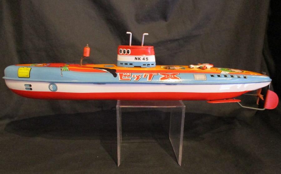 当時物でスクリューが可動しますブリキ製  米澤玩具  フリクション  大型 潜水艦