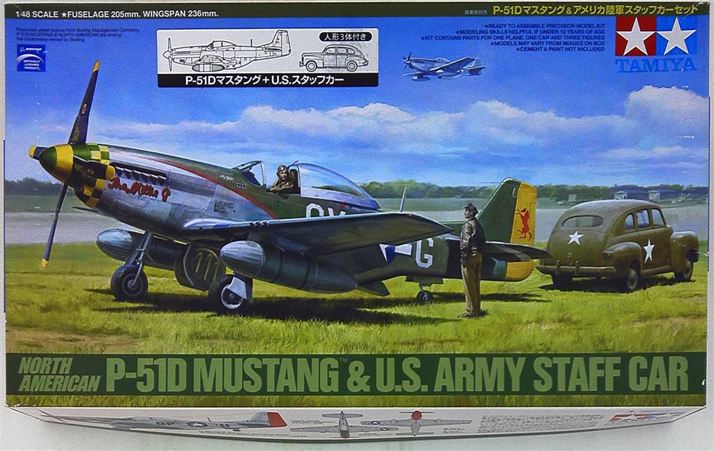 Tamiya 89732 North American P-51D Mustang & US Army Staff Car 1/48 scale kit