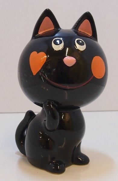 昭和レトロ 内藤ルネ 黒猫貯金箱 約16cm | まんだらけ Mandarake