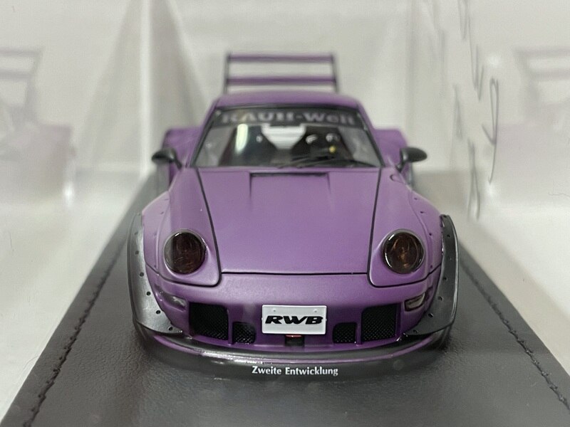 ignition model 1/43 RWB 993 Matte Purple With Mr. Nakai sitting on