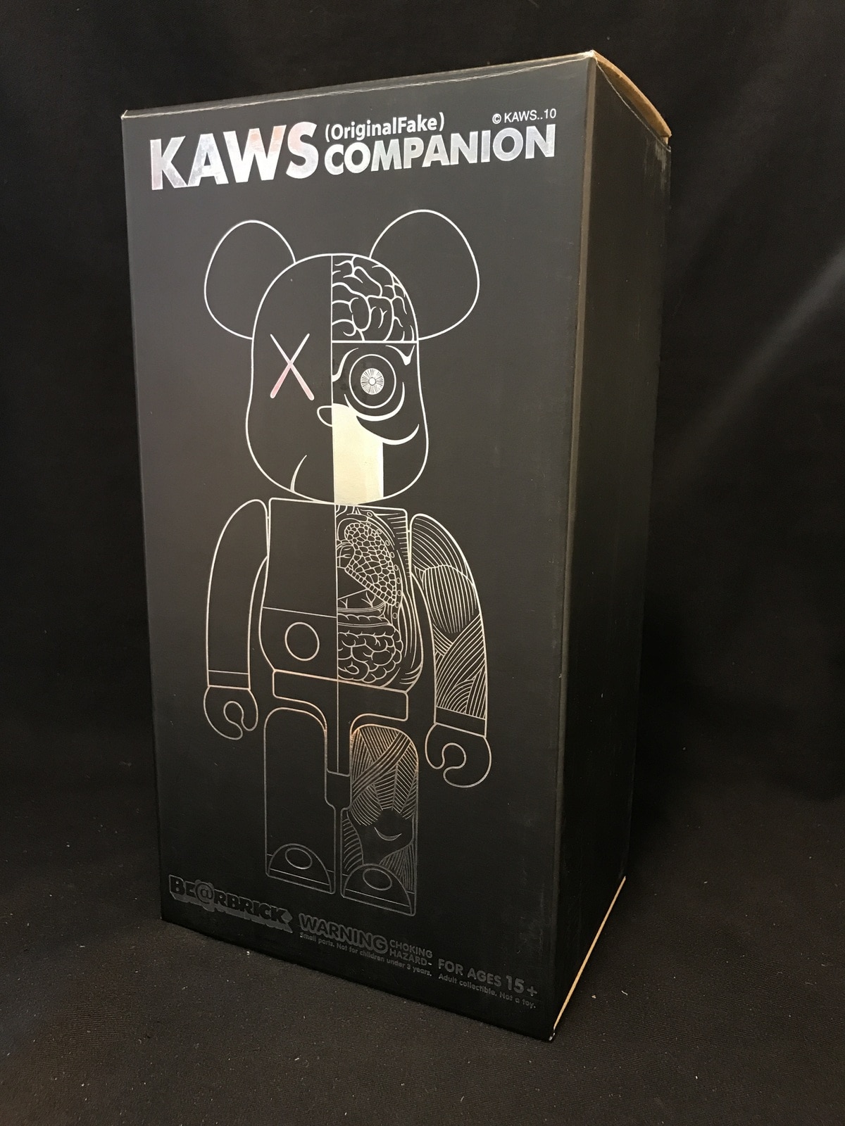 MEDICOMTOY BE@RBRICK KAWS COMPANION 人体模型 3rd(黒/黒箱) 400 