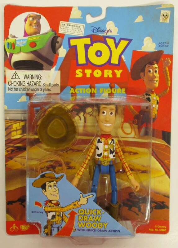 thinkway toys toy story action figure quick draw woody with