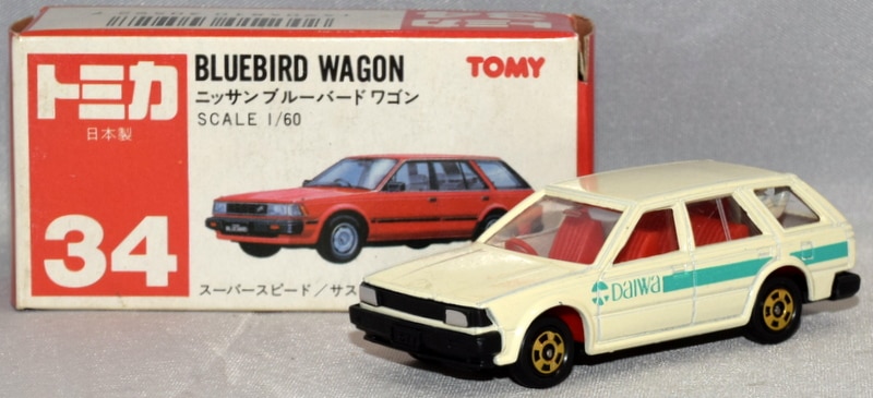 トミカ 34 日産ブルーバードワゴン 1/60 赤箱 :20230903065053-00343us 