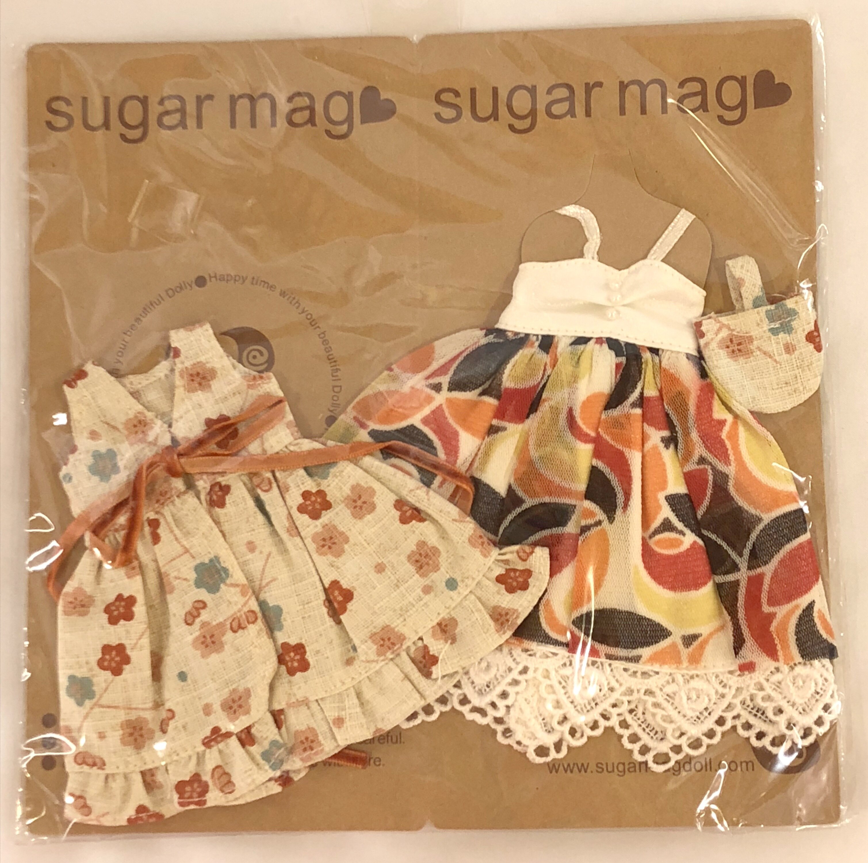 ドール用衣装 ブライスサイズ Sugar Mag製 キャミソールワンピースセット 前開きノースリーブワンピース 帽子 花柄 桜 ピンク 赤 オレンジ まんだらけ Mandarake