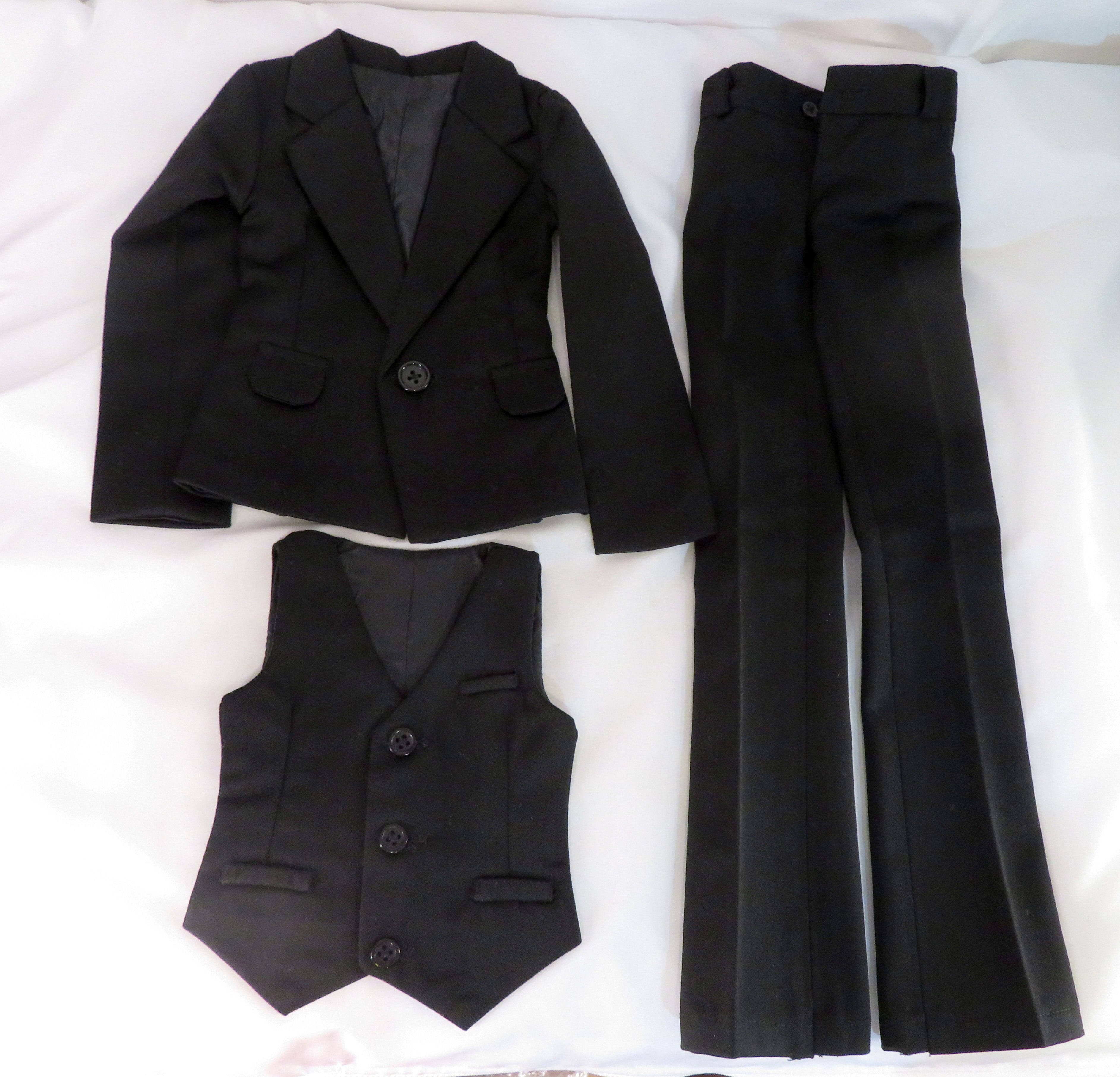 ドール用衣装 70cmドールサイズ向け ブラックスーツセット 黒