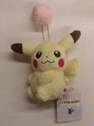 Attached to the bag Plush Stuffed Toy pom-pom / I LOVE PIKACHU