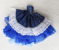 ドール衣装 40-50cmサイズ(MSD・オビツ50など) ブルーのドレス