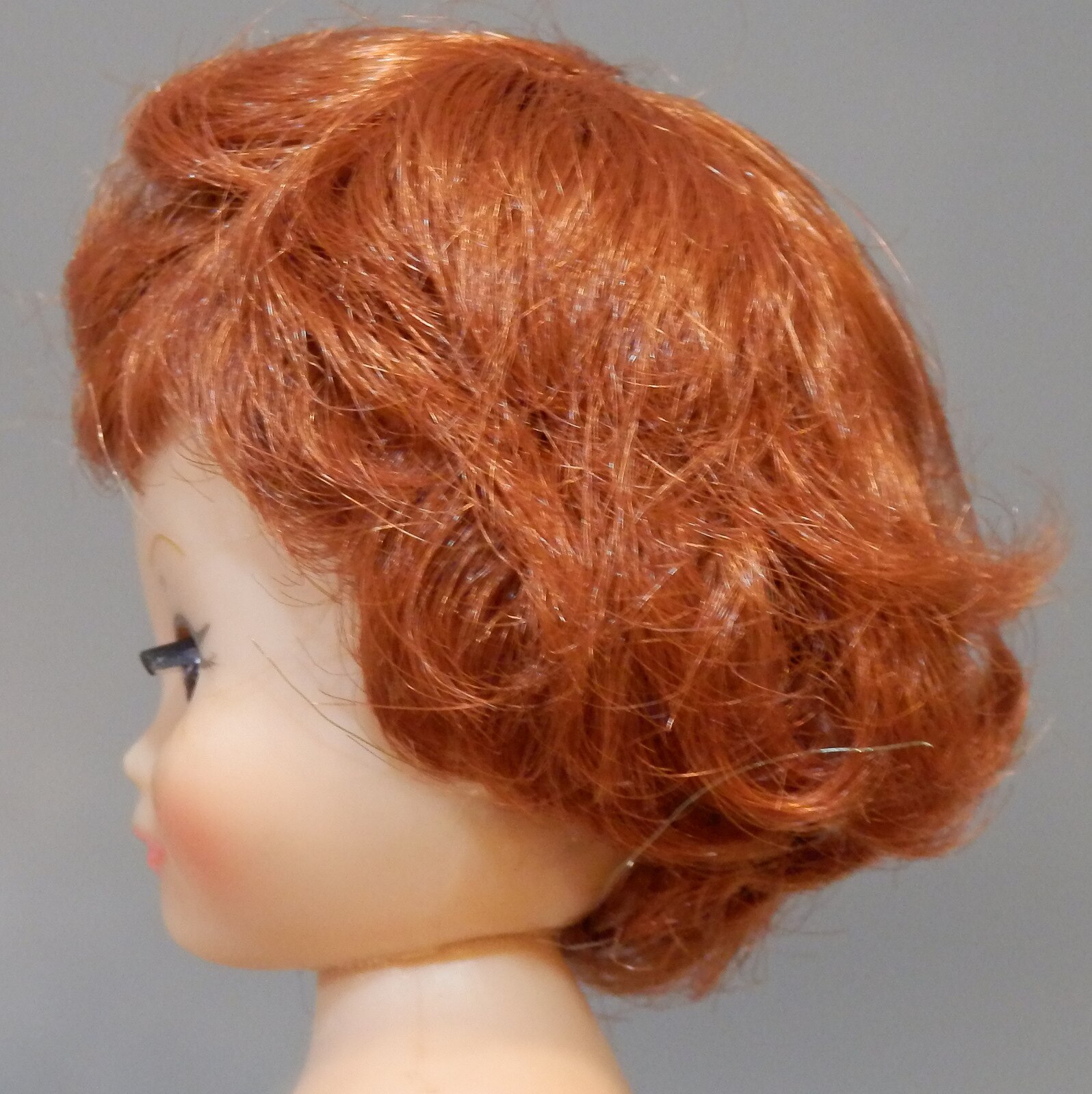 doll wig tiny betsy size mohair wig curl short red brown hair