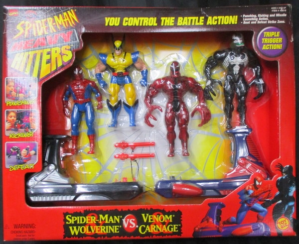 TOYBIZ HEAVY HITTERS SPIDER MAN and WOLVERINE VS VENOM and CARNAGE