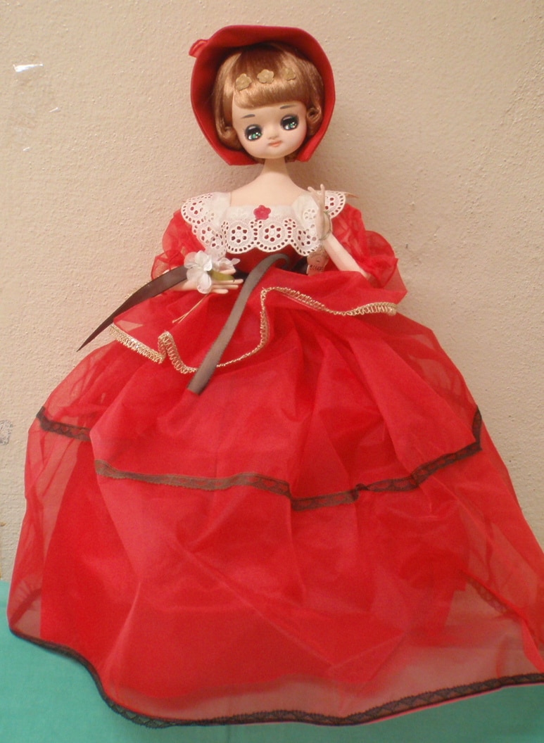 昭和レトロ ポーズ人形 さくら人形 赤いドレス ※足が無いタイプ ...