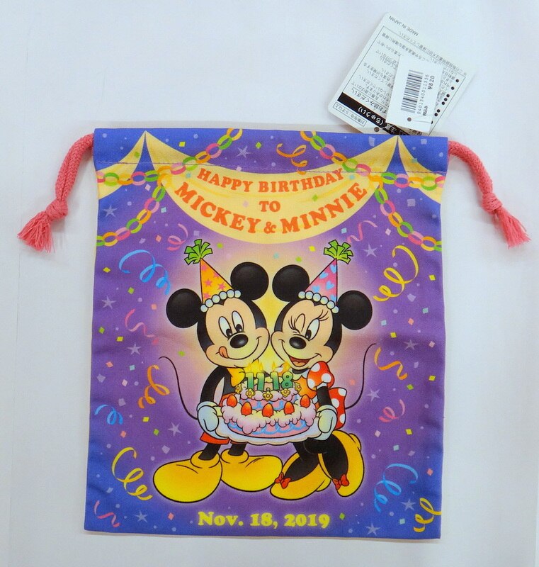 東京ディズニーリゾート 巾着 ミッキー ミニー誕生日 ハッピーバースデートゥミッキー ミニー 19 まんだらけ Mandarake