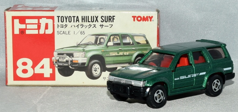 TOMY 赤箱/中国製 トミカ トヨタハイラックスサーフ/緑メタ 84