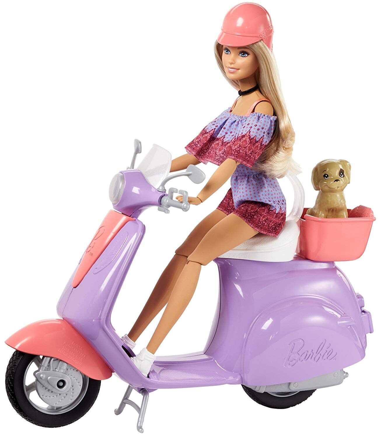 barbie pink passport scooter with doll and accessories
