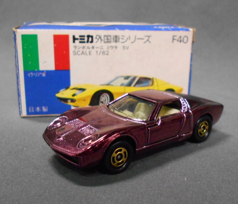 TOMY 青箱 トミカ ランボルギーニ ミウラ SV メタリック紫/Lamborghini