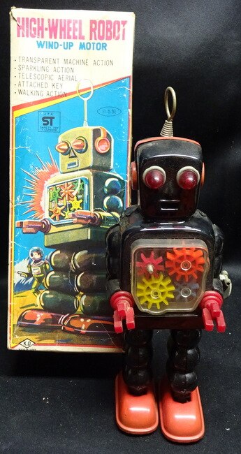 本店は 黒 ROBOT HIGH-WHEEL ヨシヤ 【1960年代】ブリキロボット吉屋 
