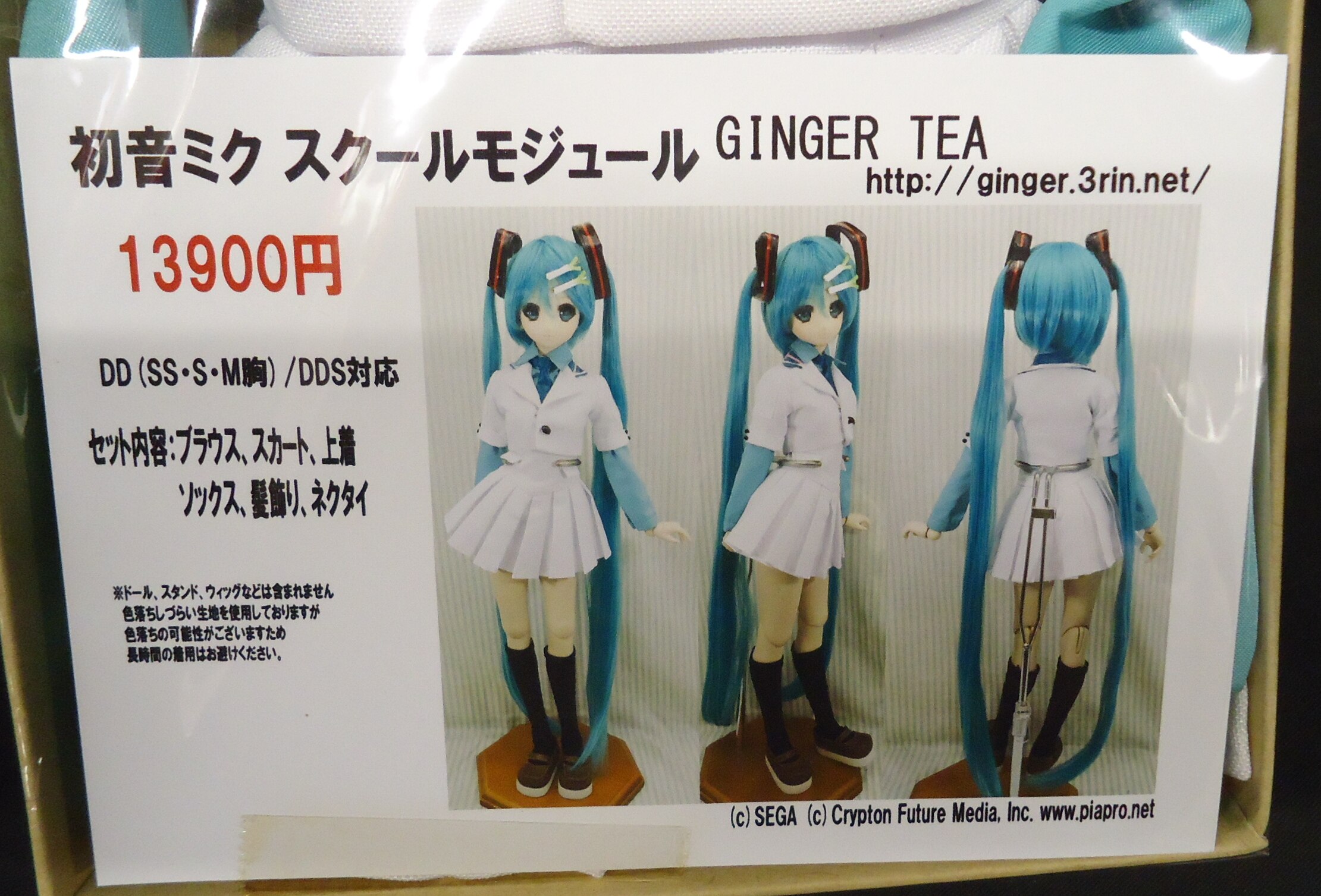 GINGER TEA DD(SS-M胸) DDS VOC@LOID 初音ミク スクールモジュール