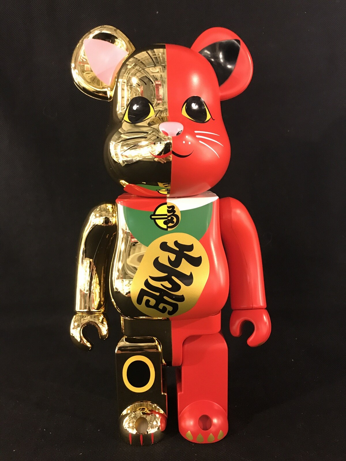 MEDICOMTOY BE@RBRICK 100%&400% 招き猫ベアブリック 金×赤 400