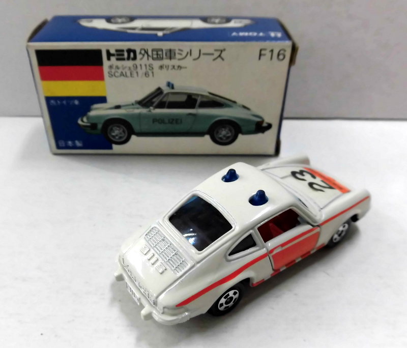 トミカ　青箱　No.F16 ポルシェ911S ポリスカー　日本製