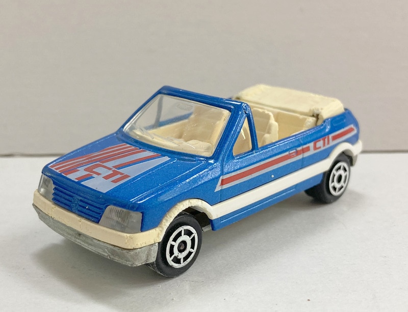 Majorette 1/53 MADE IN FRANCE PEUGEOT 205 GTI (cabriolet) blue CTI