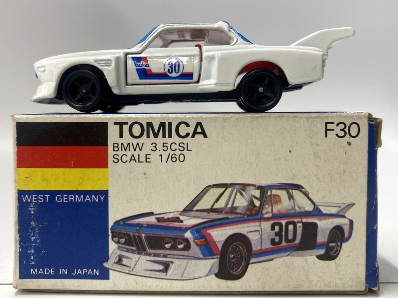 トミー トミカ青箱日本製 BMW 3.5CSL/白 赤内装 ブルーグリル ゼッケン