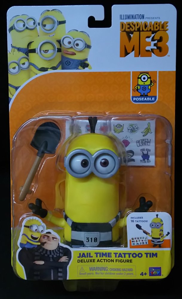Jail Time Tattoo Tim Minion Despicable Me 3 Poseable Deluxe Action Figure for sale online