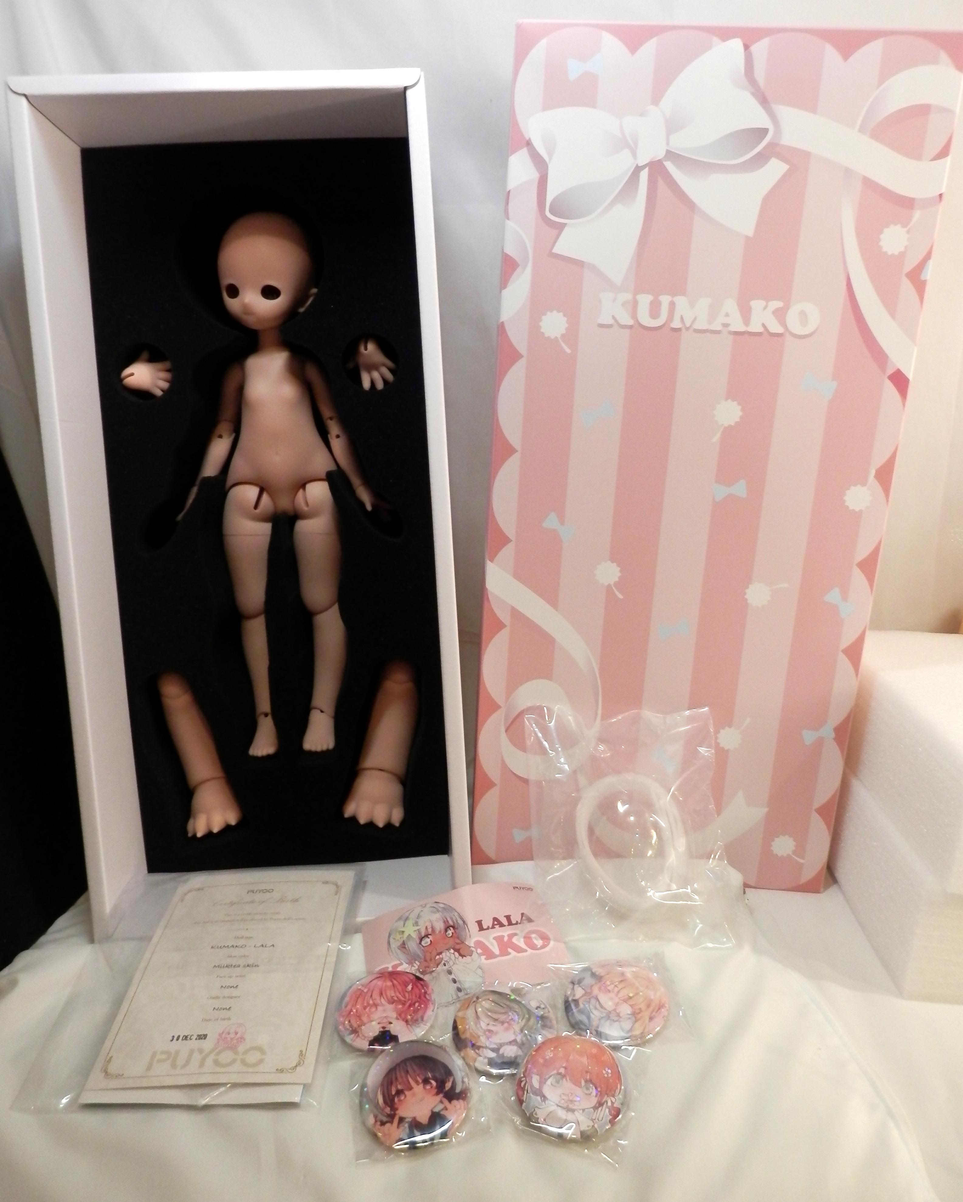 PUYOODOLL Kumako LALA set with bear parts milk tea skin