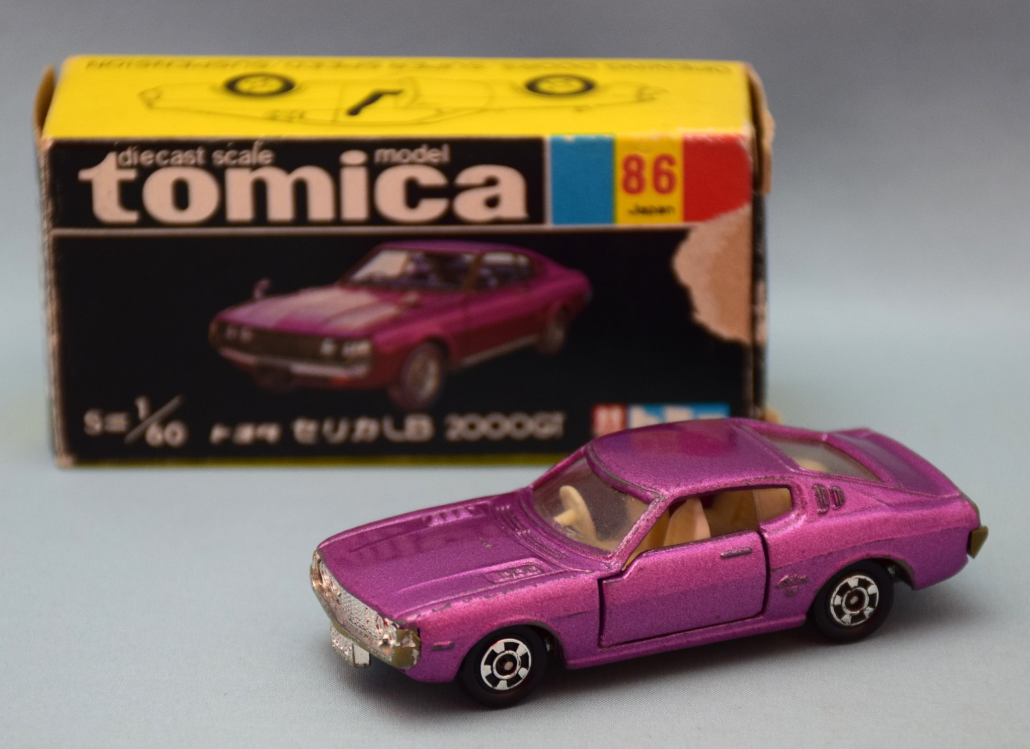 トミー トミカ/黒箱日本製 トヨタ セリカ LB 2000GT 紫メタ/1Hホイール 