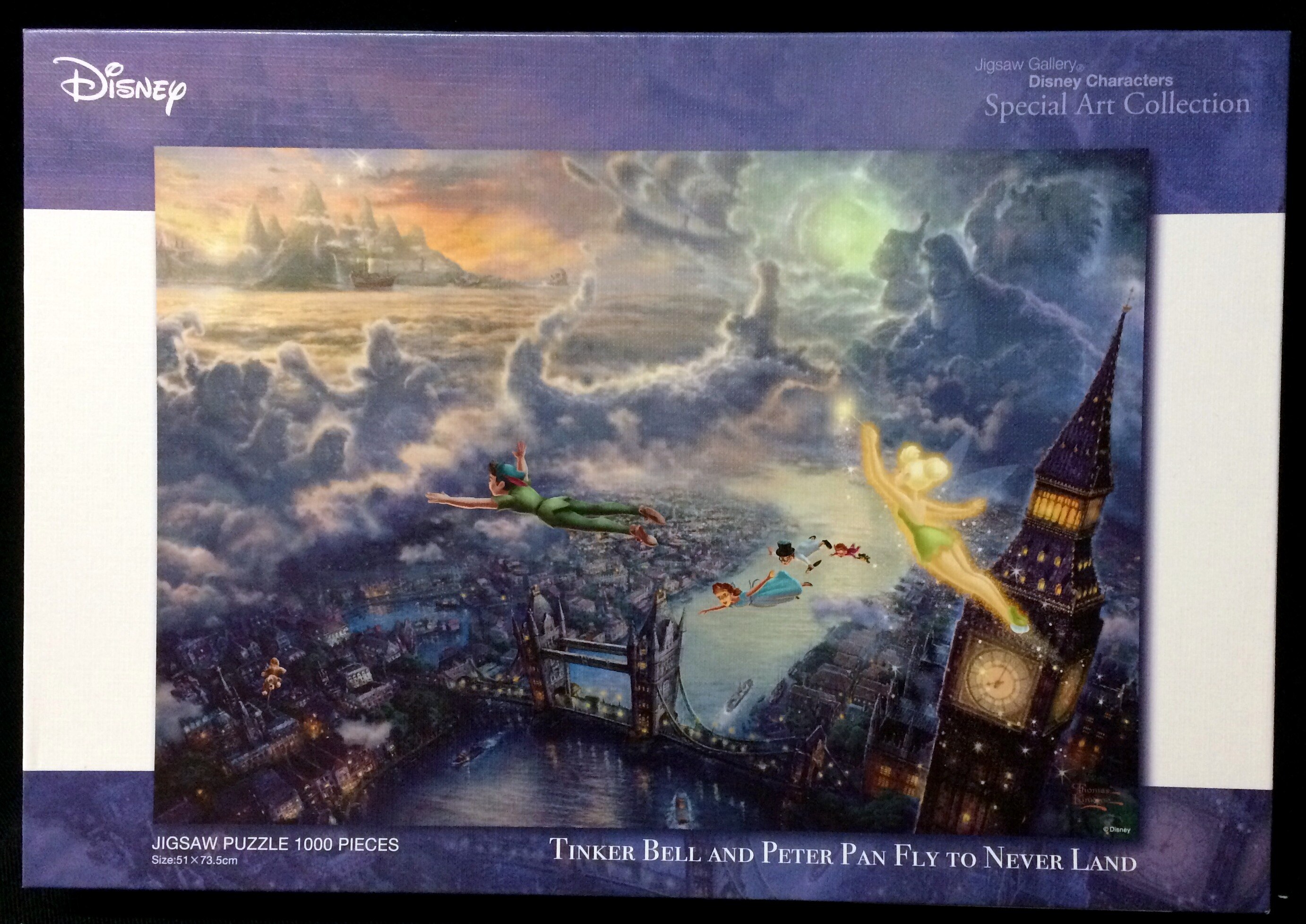 Disney Puzzle 1000 Pieces Peter Pan Tinker Bell Fly to Never Land Special Art 