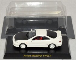 京商 1/64 Hondaミニカーコレクション Honda INTEGRA TYPE R ときめきバージョン/ホワイト/カーボンボンネット