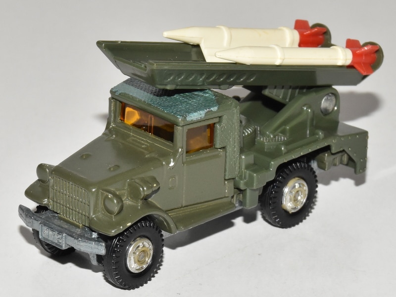 Tomy Black Box Made In Japan Tomica Toyota Self Defense Force Rocket Vehicle Hq V Type