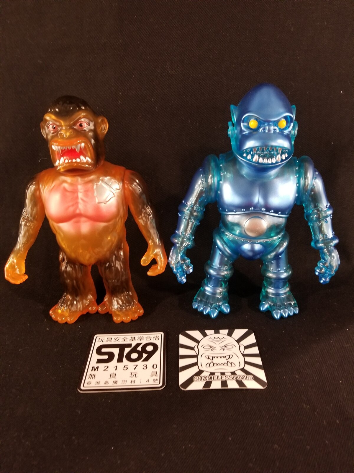 SHAMELESSTOY69 Mecha Gorilla 67 Clear Blue and King Kong Clear Brown