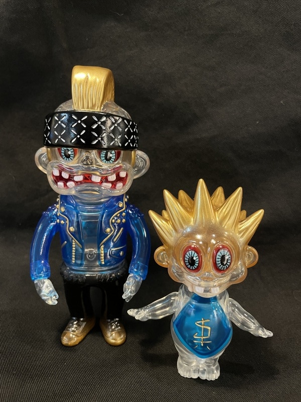 BLACKBOOK TOY PUNK ROCK BOY And BABY clear color And Gold painting