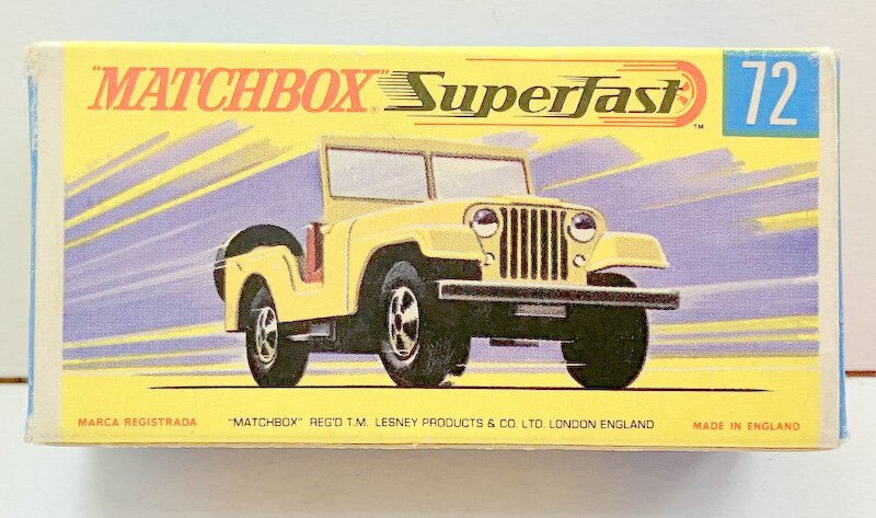 イギリスSuperfast製　72番　standard JEEP Vintage Matchbox Lesney No 72 Jeep Superfast series Made in