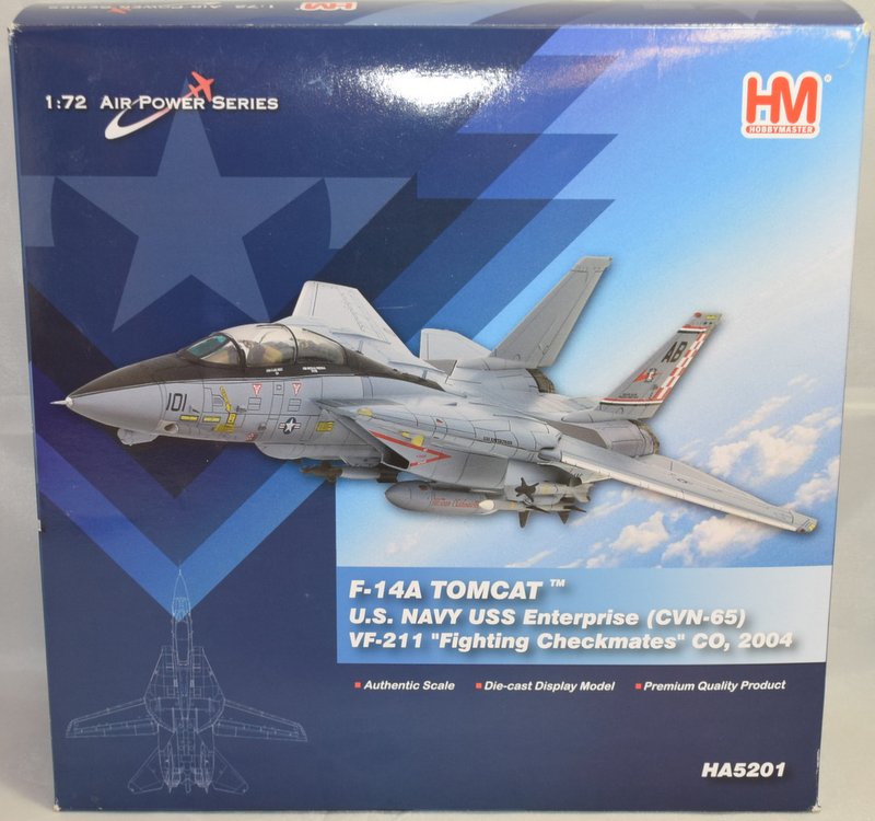 Hobbymaster 1 72 F 14a Tomcat Us Navy Uss Enterprise Cvn 65 Vf 211 Ha51 Merchpunk