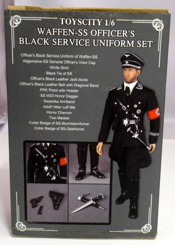 TOYSCITY 1/6 SCALE WAFFEN-SS OFFICER'S BLACK SERVICE UNIFORM SET ...