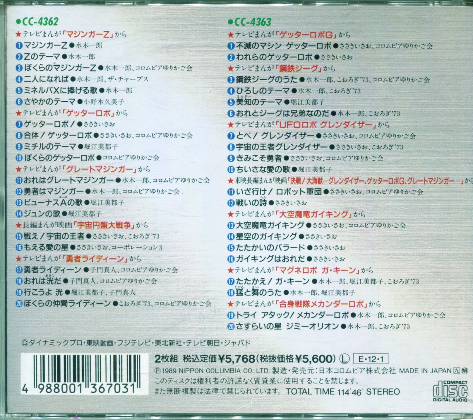 アニメcd ロボットアニメ大全集 Vol 1 まんだらけ Mandarake