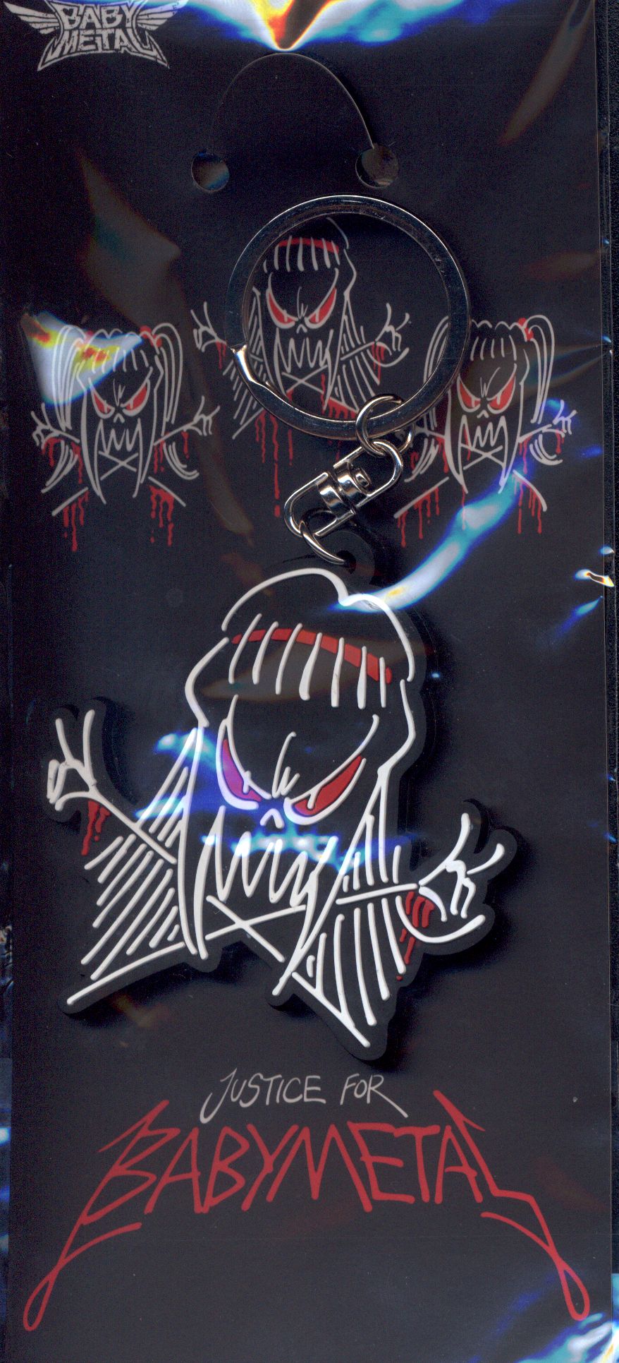 BABYMETAL JUSTICE ラバーキーホルダー BABYMETAL 3wayキーホルダー 2個セット 未使用ではありませんが美品 BABYMETAL JUSTICE ラバーキーホルダー SU-METAL 中元すず香 ベビーメタル