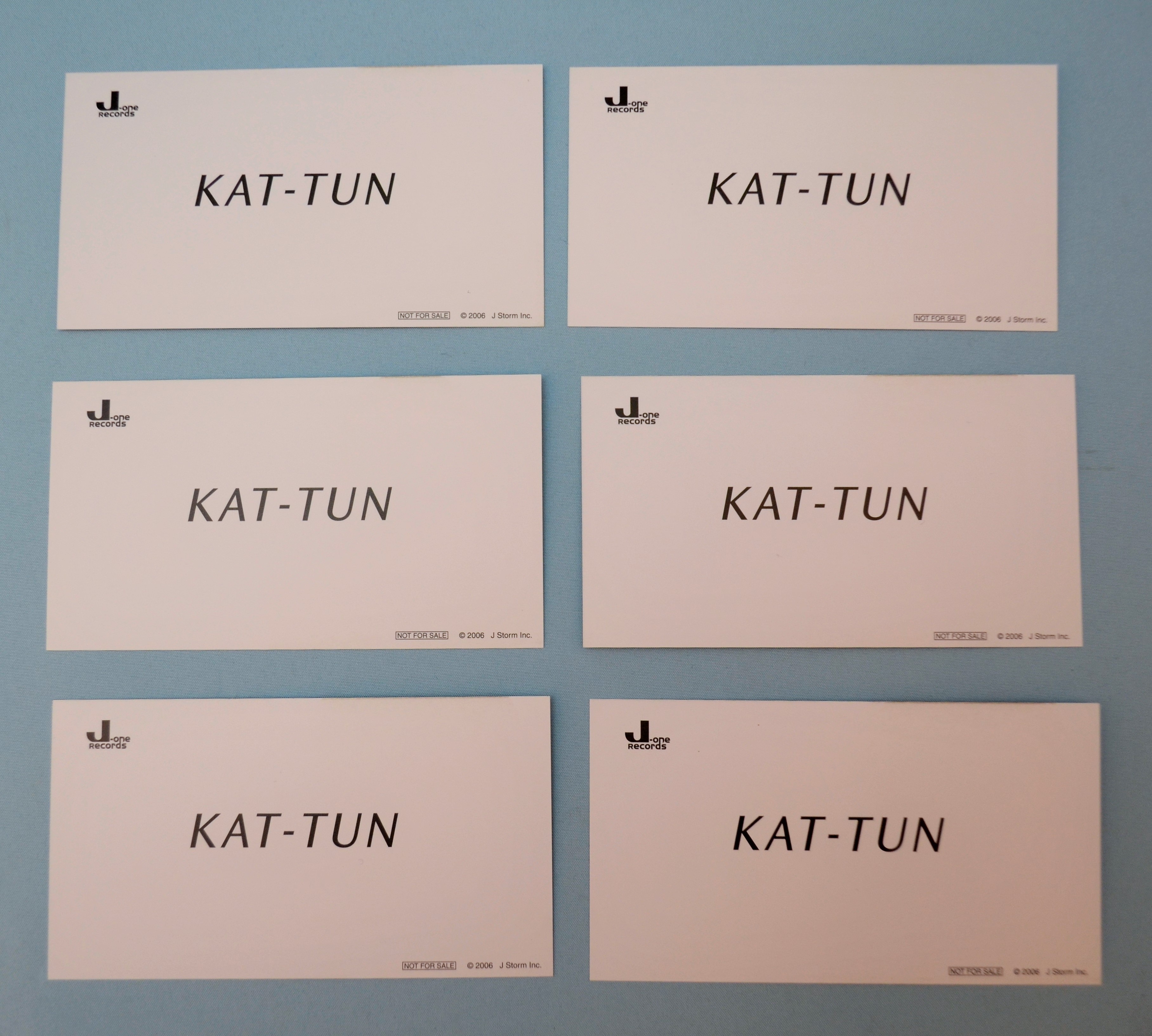 KAT-TUN 抽選プレゼント 名刺6枚セット Real Face通常盤初回生産