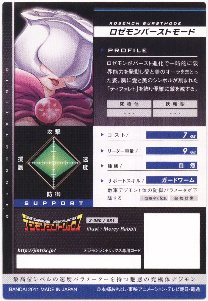 旧デジモンカード ジントリックス 2-060/081 ロゼモンバーストモード