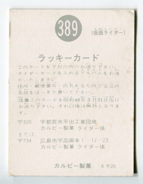 SR19版 ラッキーカード 389 仮面ライダー - その他