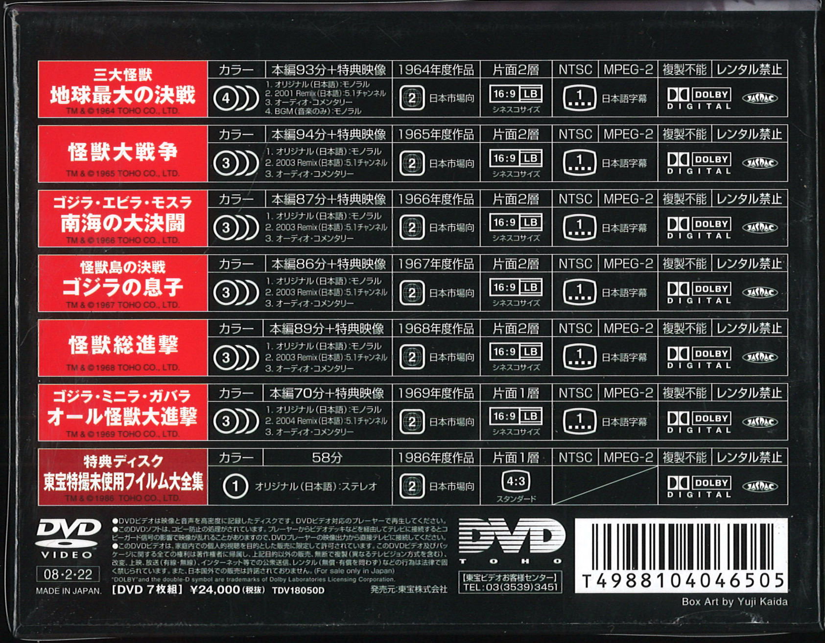 ゴジラ DVDコレクションII(7枚組)（品）-