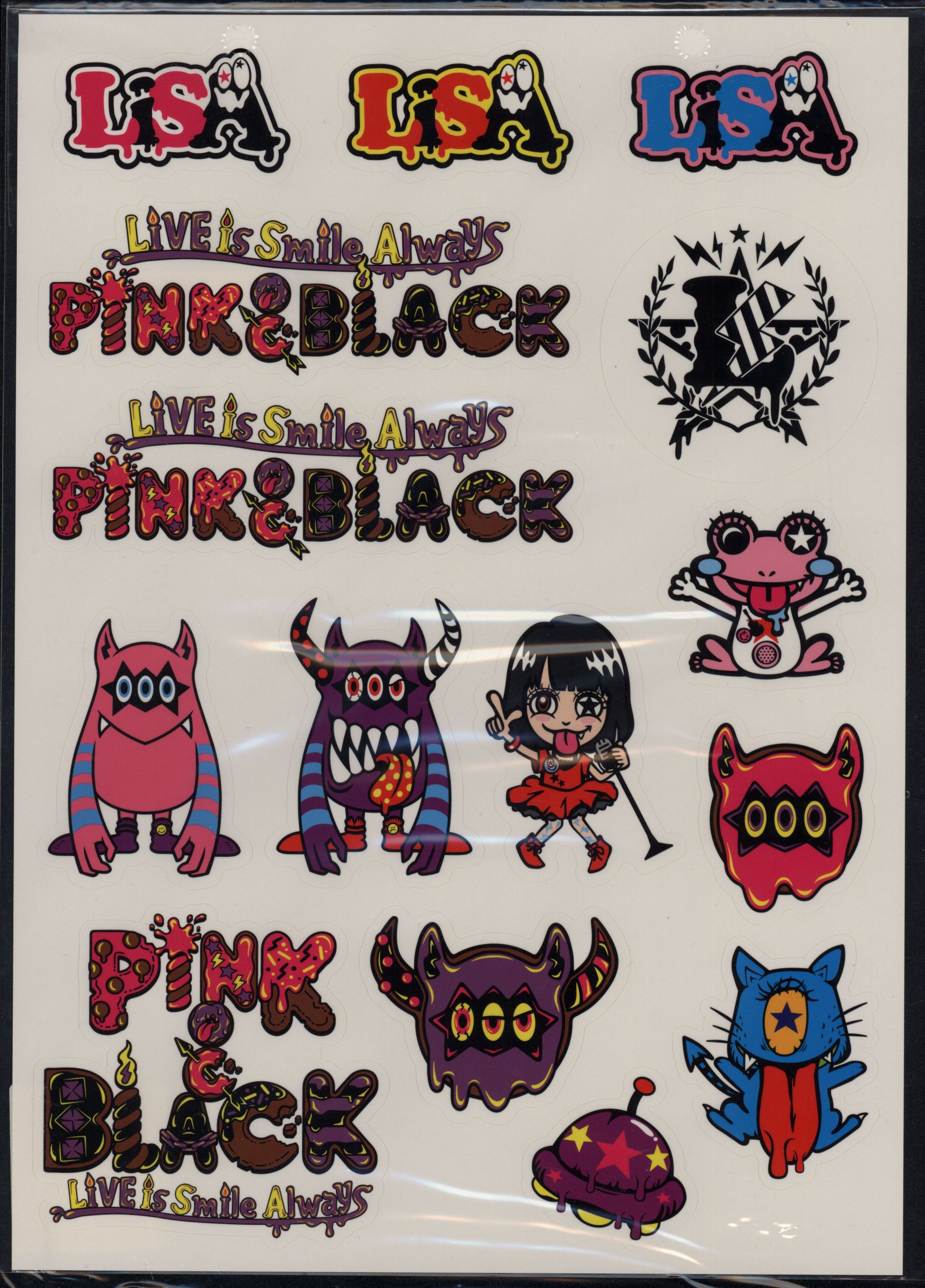 Pink Black Live Is Smile Always Lisa Lisaッ子ステッカー まんだらけ Mandarake