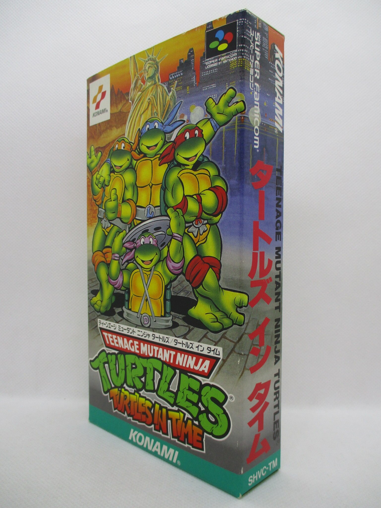 【動作確認済】T.M.N.T タートルズインタイム【説明書・箱付き】 タートルズインタイム スーパーファミコン ソフト 箱 説明書 SFC