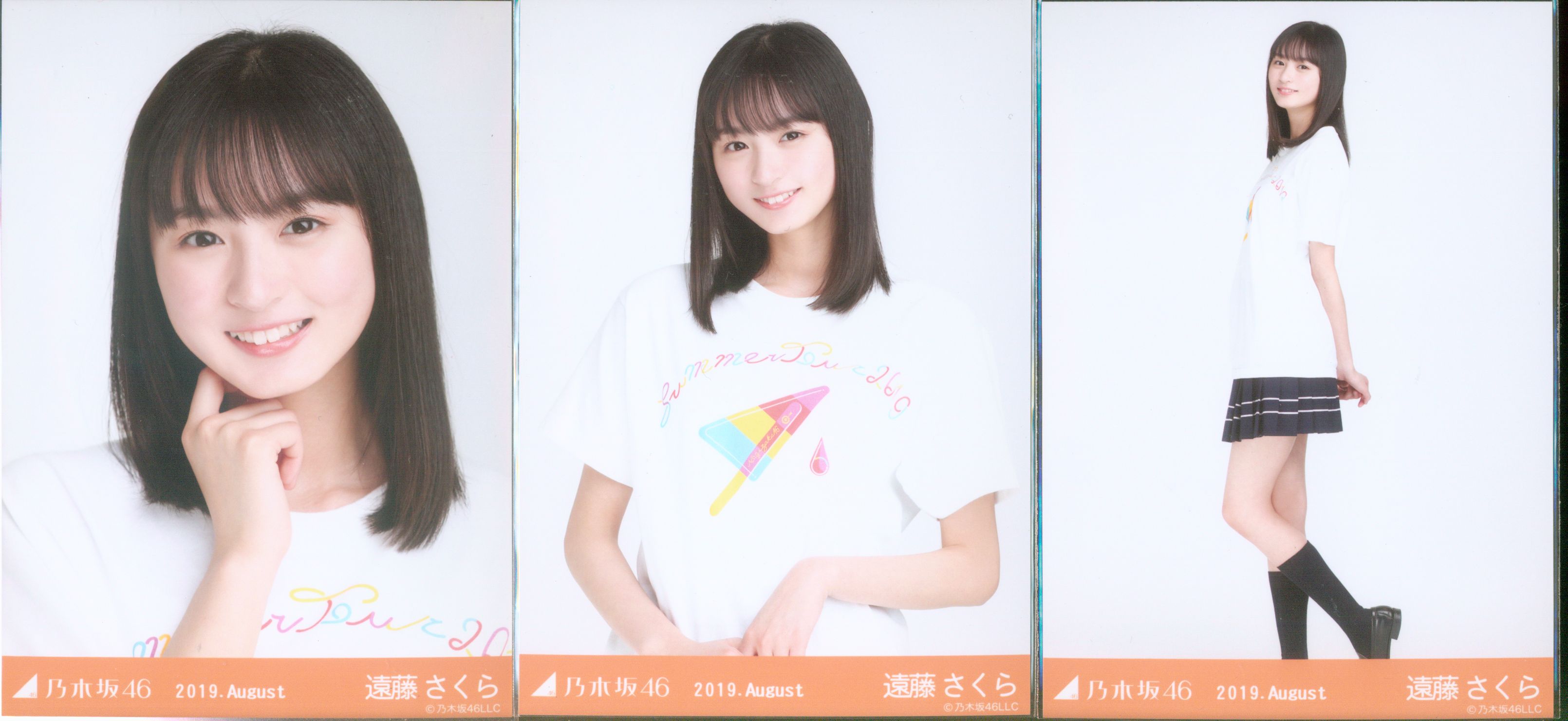 乃木坂46 生写真 全ツ2019 共通Tシャツ 遠藤さくら 直筆サイン